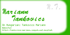 mariann tankovics business card